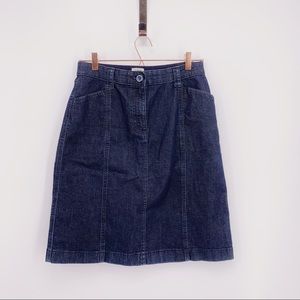 L.L. Bean Dark Blue Denim Skirt